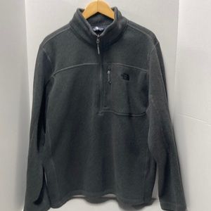 North Face zip fleece pull over black